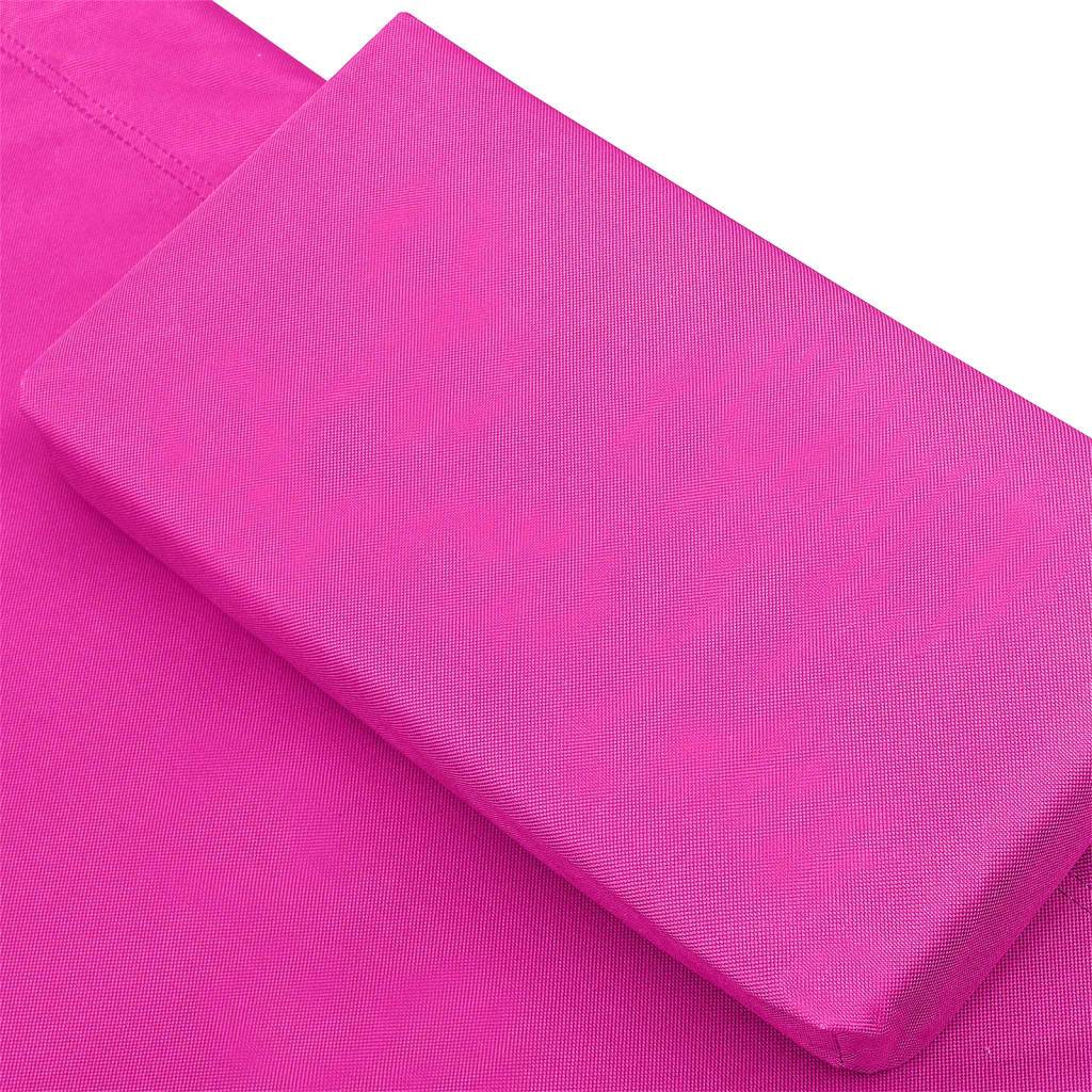 Transat 2 Places Spacieux Tissu Oxford Facile à Nettoyer avec Oreillers pour Terrasse ou Piscine Rose – ComfortXL Outdoor Living - Image 5