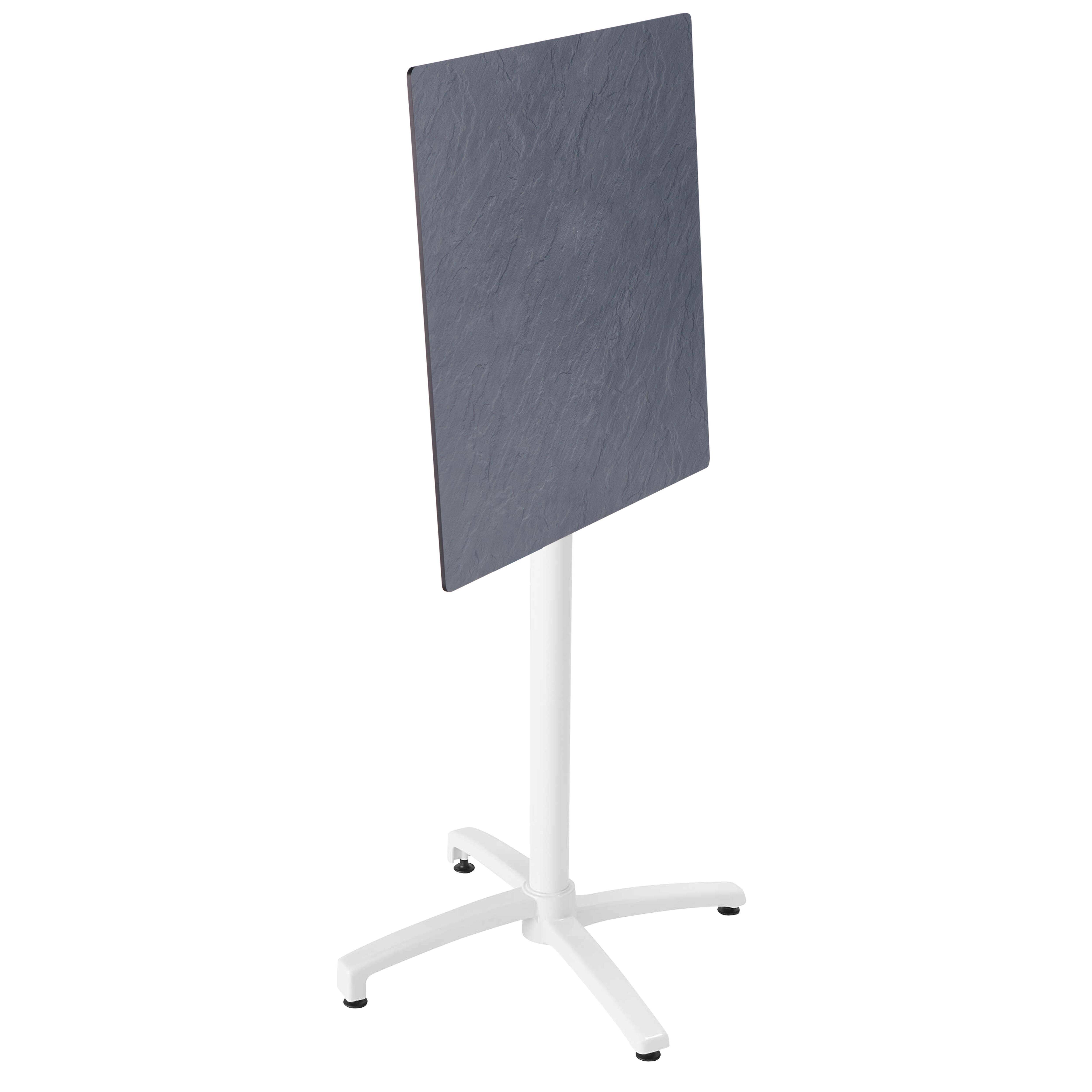 Oviala - Ensemble table haute stratifié ardoise gris et 2 chaises hautes blanc - Oviala - Image 3