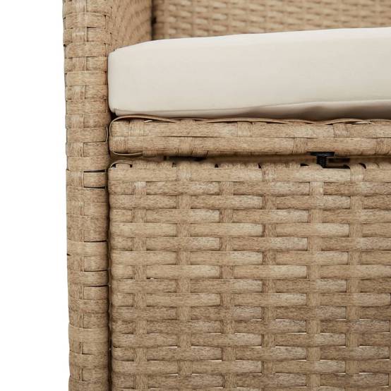 Lot de 4 Chaises de jardin | Chaise d'extérieur avec coussins Résine tressée Beige - Image 8