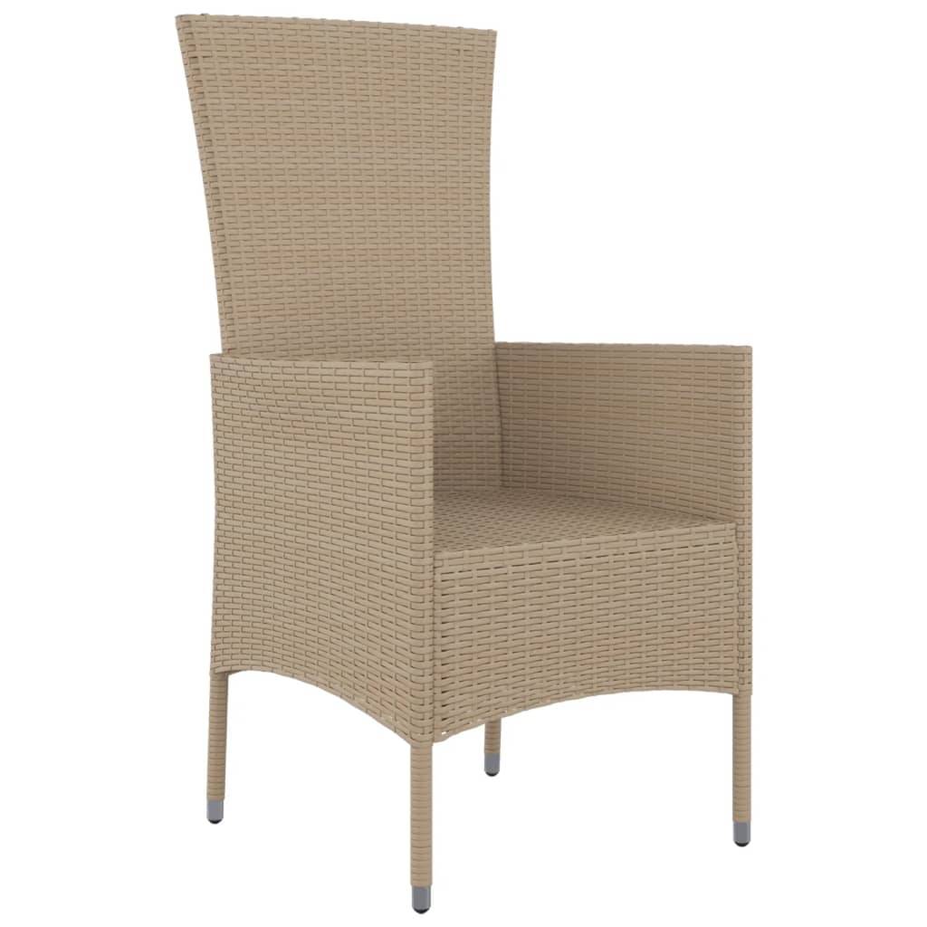 Lot de 4 Chaises de jardin | Chaise d'extérieur avec coussins Résine tressée Beige - Image 4