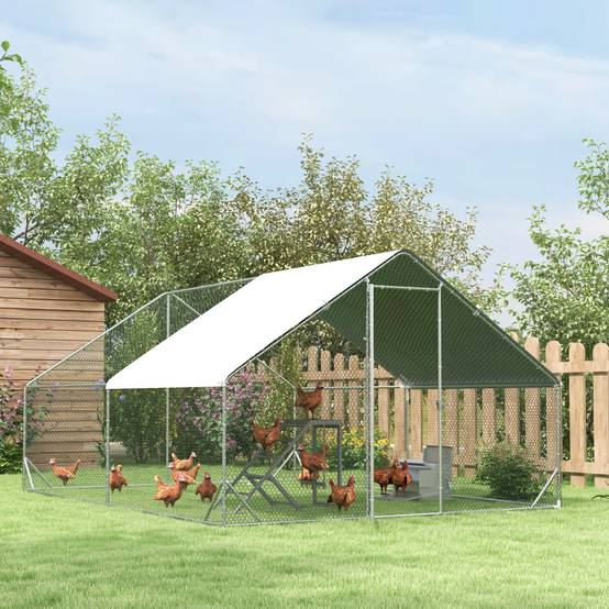 Enclos pour volailles acier galvanisé gris 300 x 400 x 200 cm - PANGIVO - Image 10