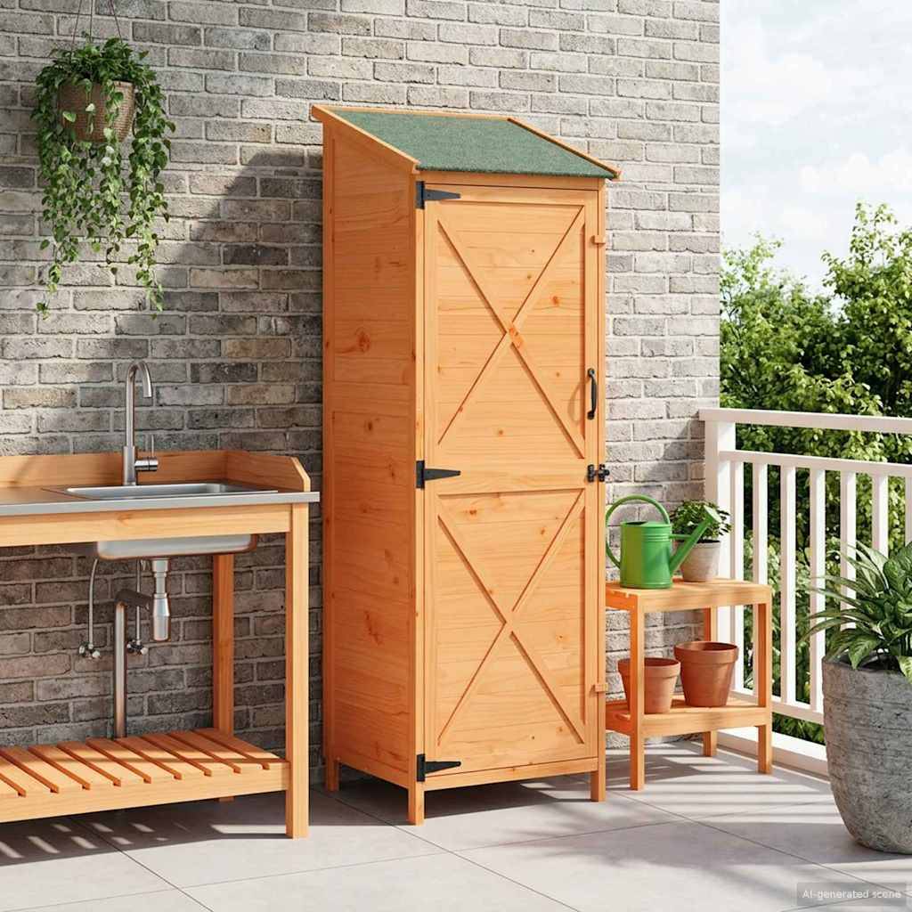 Vidaxl - Abri de jardin Marron 59,5 x 56 x 176,5 cm Bois de Sapin Massif vidaXL 42033479 - Image 1