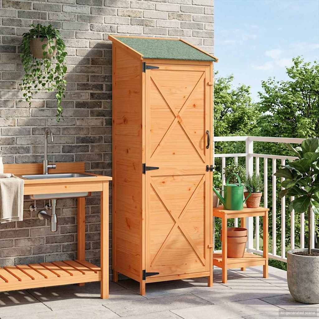 Vidaxl - Abri de jardin Marron 59,5 x 56 x 176,5 cm Bois de Sapin Massif vidaXL 42033479 - Image 4