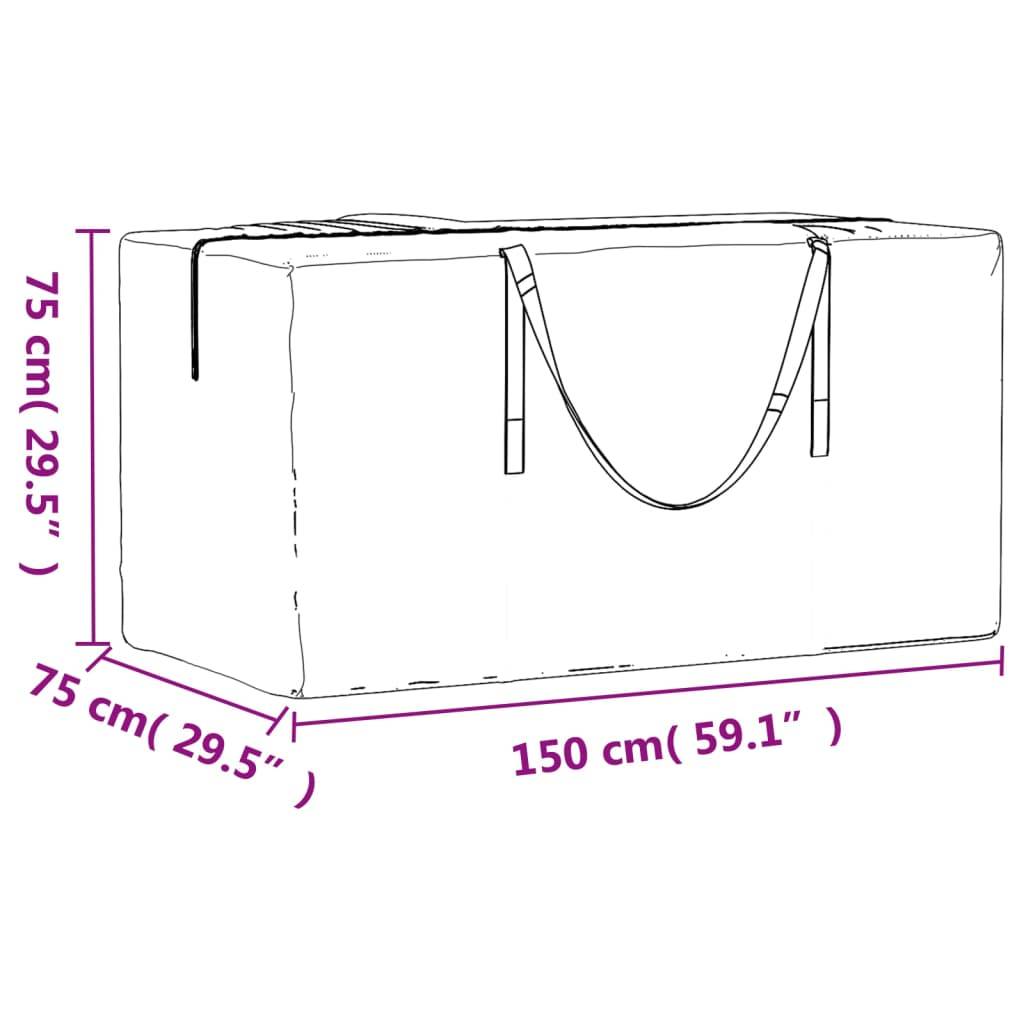 Housse de protection pour sapin de Noël - Sac de rangement noir 150x75x75 cm PE - Image 8