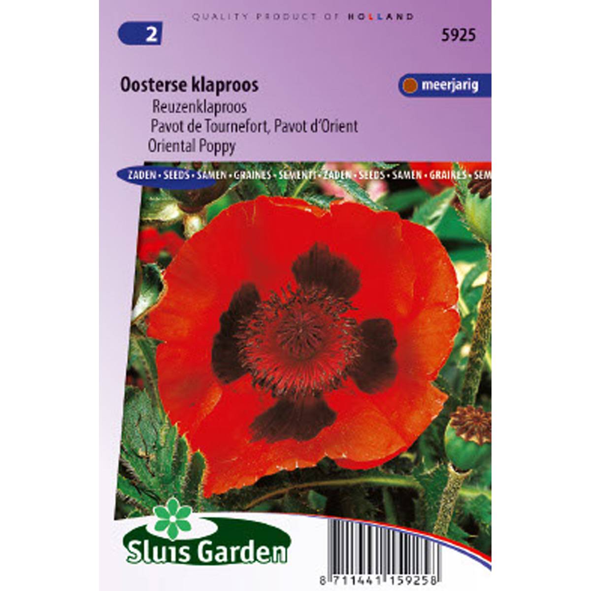 Promesse de Fleurs - Graines de Pavot d'Orient (Oosterse Klaproos) - Papaver orientale le sachet de 1150 graines environ (0,3g)