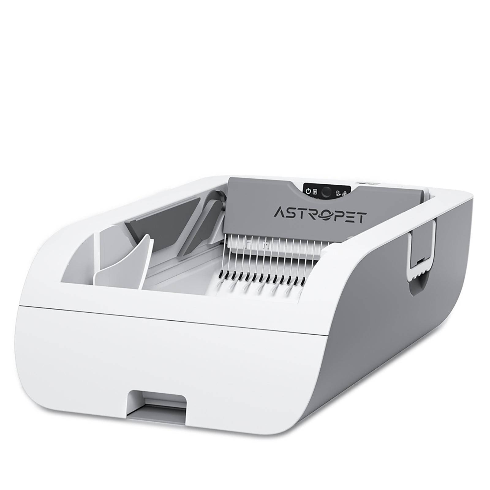 Bac à litière automatique et autonettoyant pour chat Helios Series version bouton blanc AstroPet - Image 1