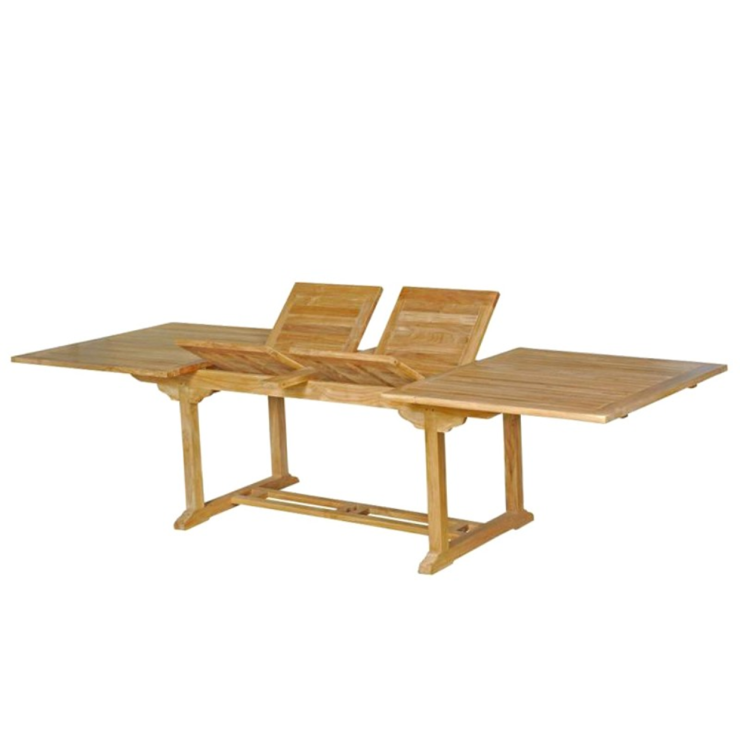 Salon de jardin teck 12 places table rectangulaire 8 chaises 2 fauteuils KAJANG - Image 6