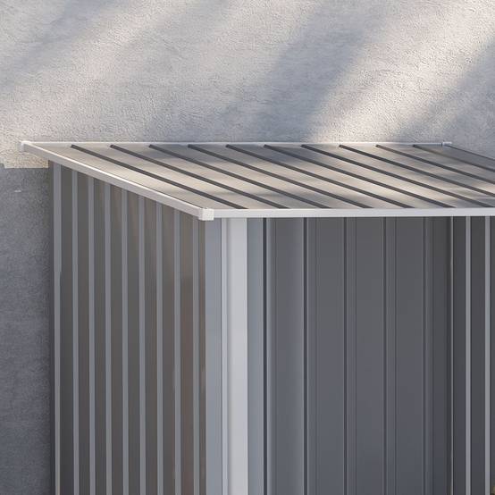 Abri Jardin Acier Rangement Extérieur 0,92m² Toit Penché Gris Clair - ComfortXL Outdoor Living - Image 8
