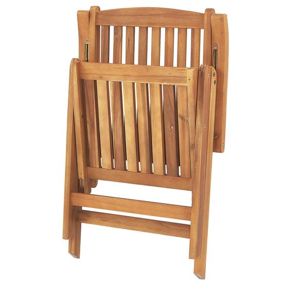 Chaise de jardin Acacia Blanc cassé JAVA Beliani - Image 7