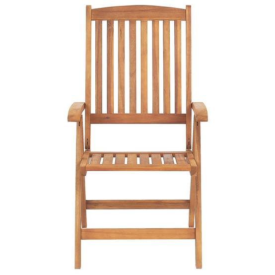 Chaise de jardin Acacia Blanc cassé JAVA Beliani - Image 5