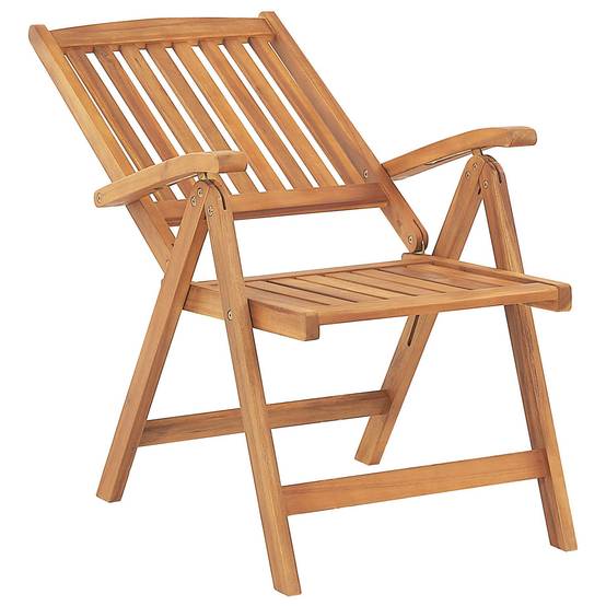 Chaise de jardin Acacia Blanc cassé JAVA Beliani - Image 4