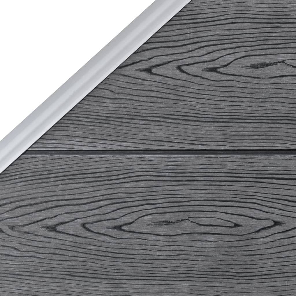 Clôture jardin WPC gris 792 x 186 cm 4 Carré + 1 Incliné - PANGIVO - Image 10
