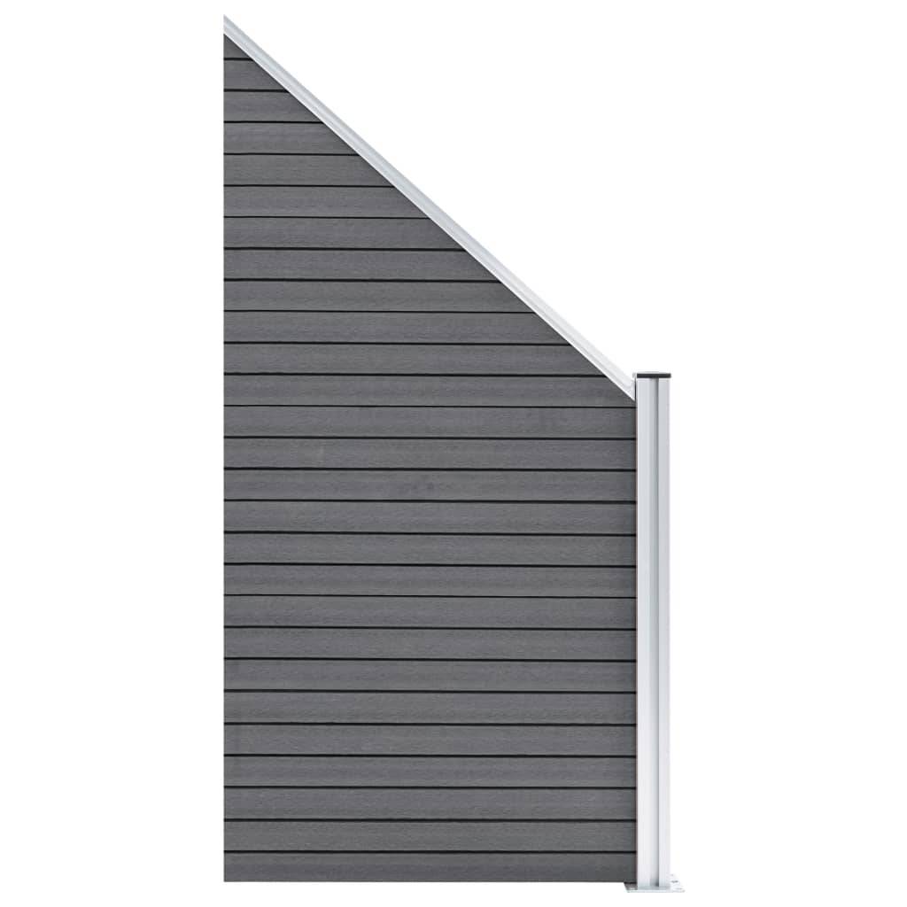 Clôture jardin WPC gris 792 x 186 cm 4 Carré + 1 Incliné - PANGIVO - Image 6