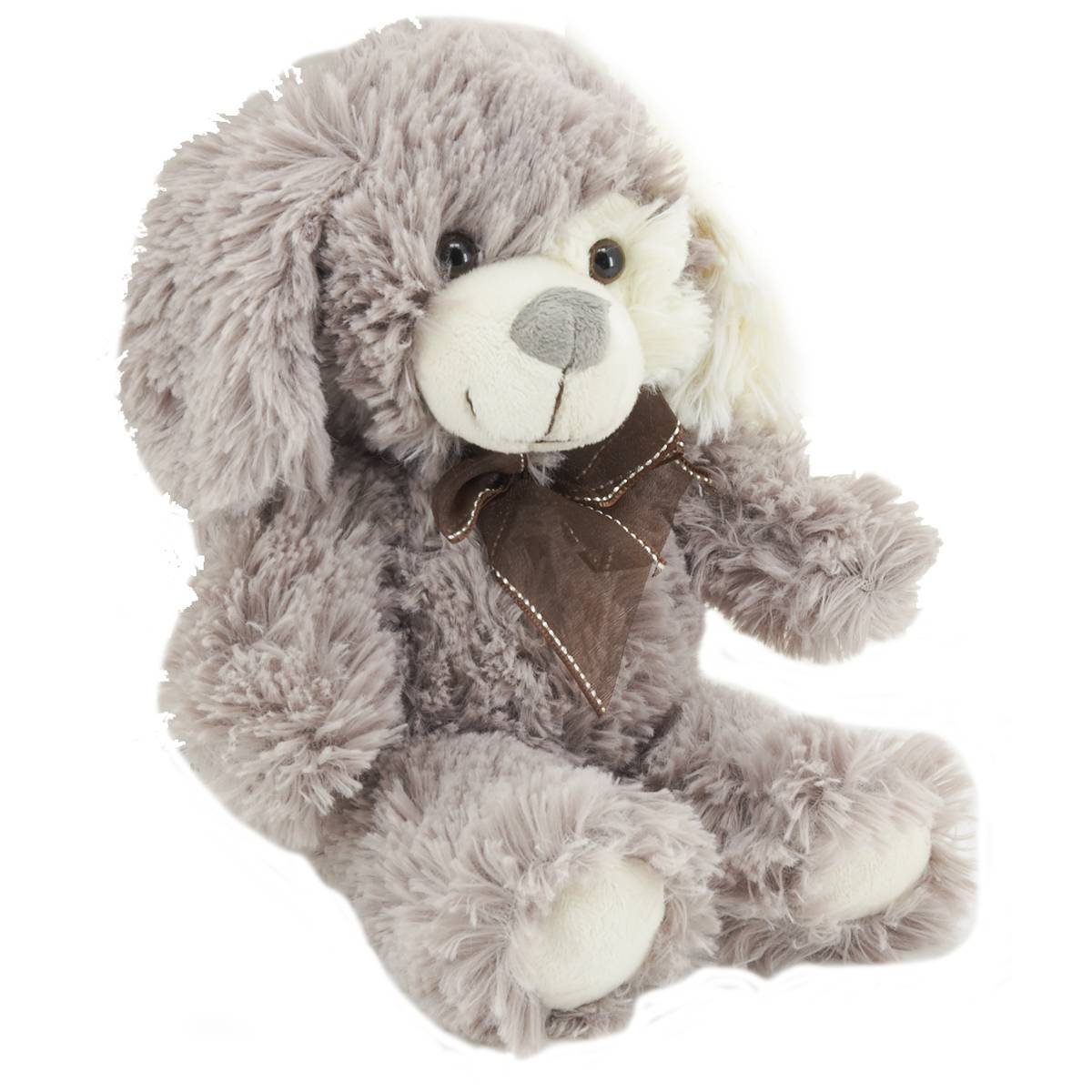Aubry Gaspard - Peluche chien en acrylique gris 20 cm - Image 1