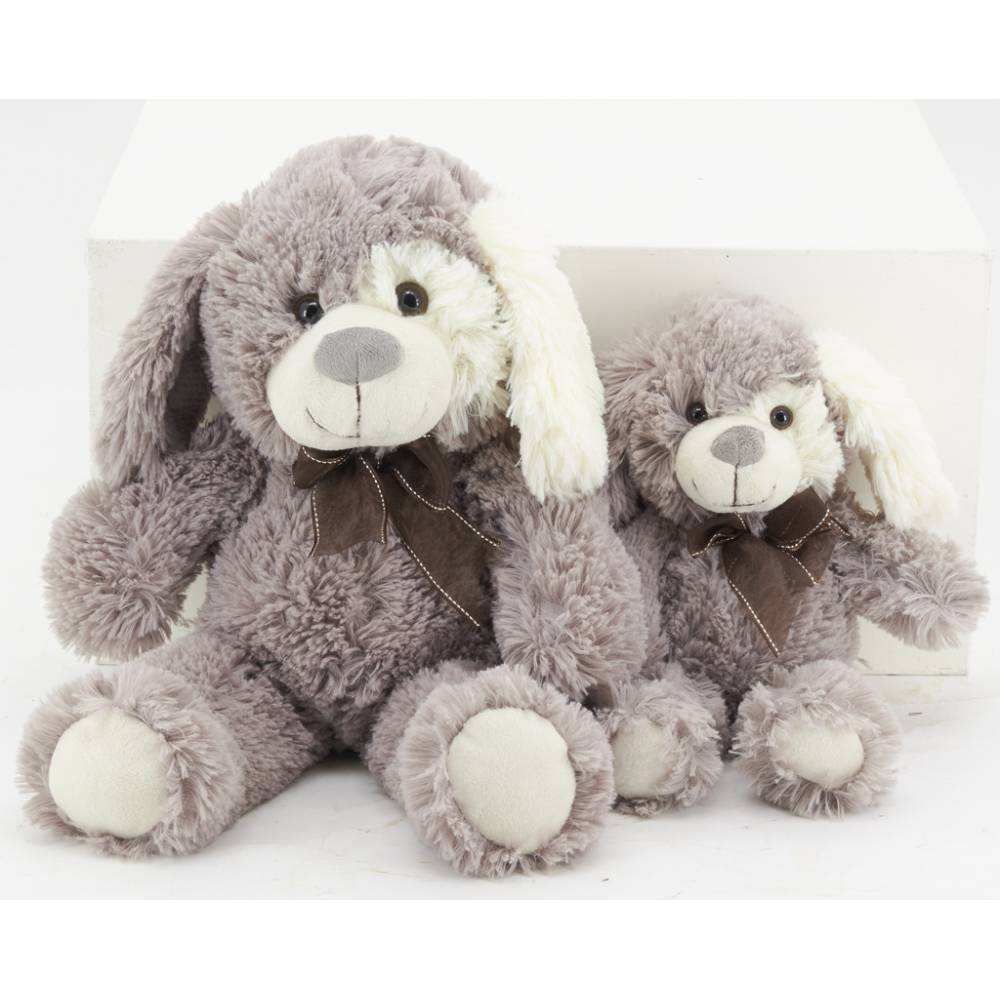 Aubry Gaspard - Peluche chien en acrylique gris 20 cm - Image 3