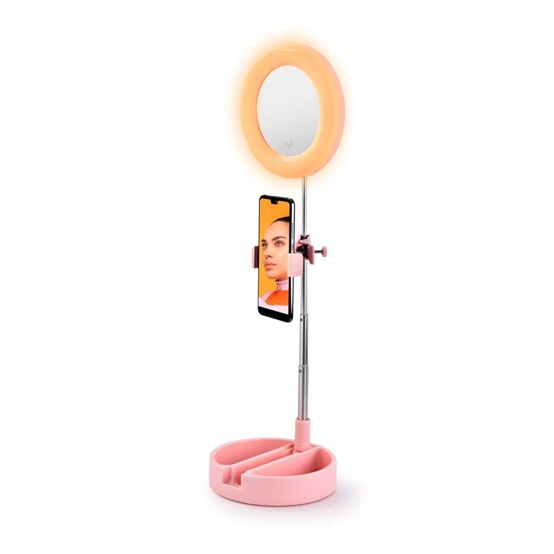 Miroir Selfie Avec Led Mrr1 Pink De Yoghi - Gamm vert