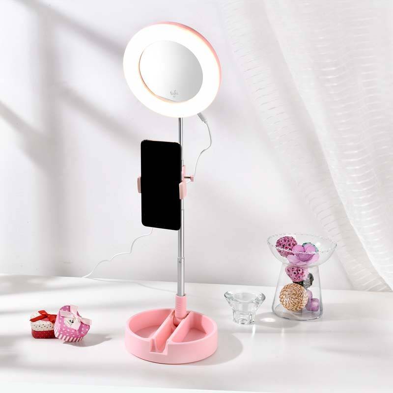 Miroir Selfie Avec Led Mrr1 Pink De Yoghi - Gamm vert
