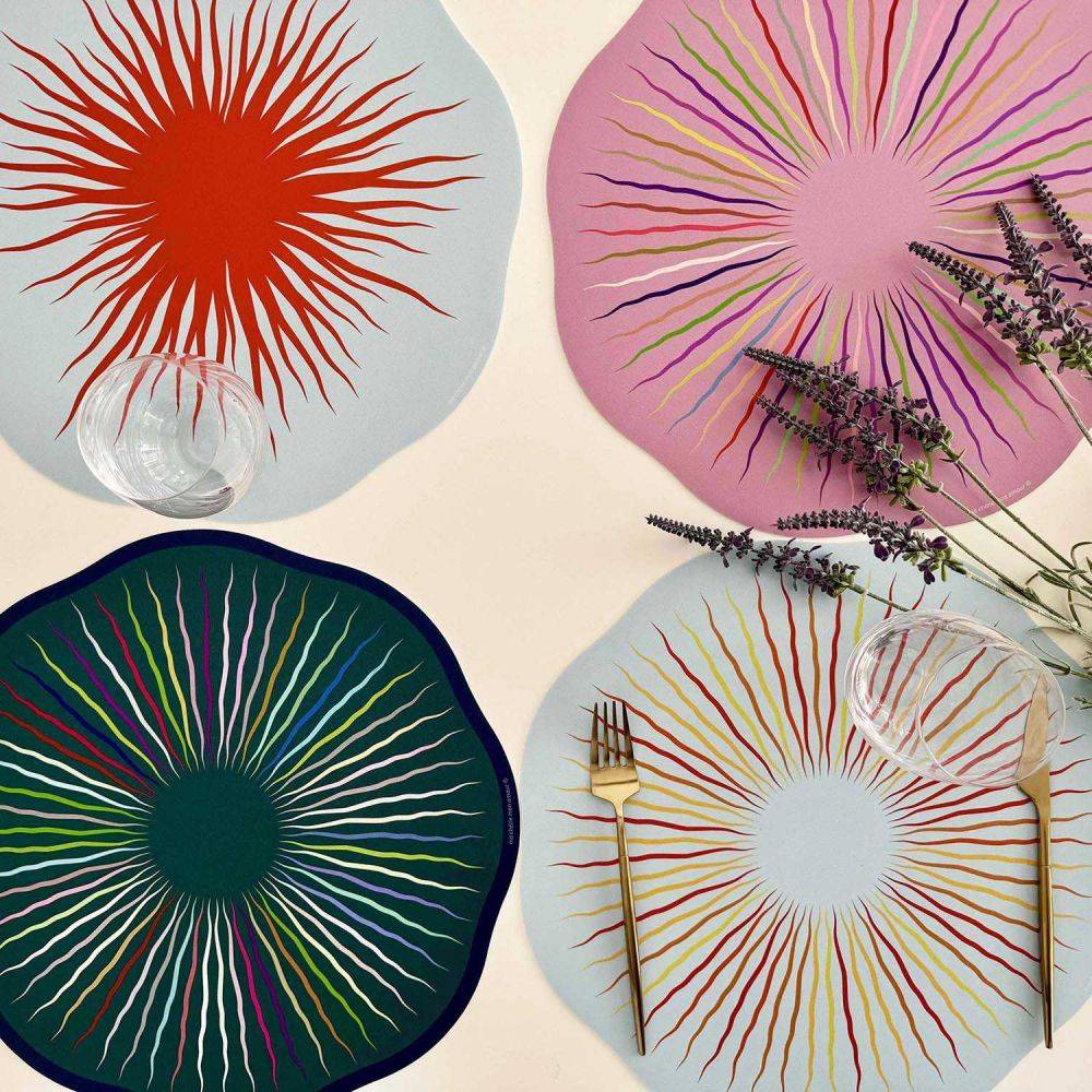 Set de table en vinyle 38 cm Sunrise Lot de 6 sets de table motifs assortis - Image 2