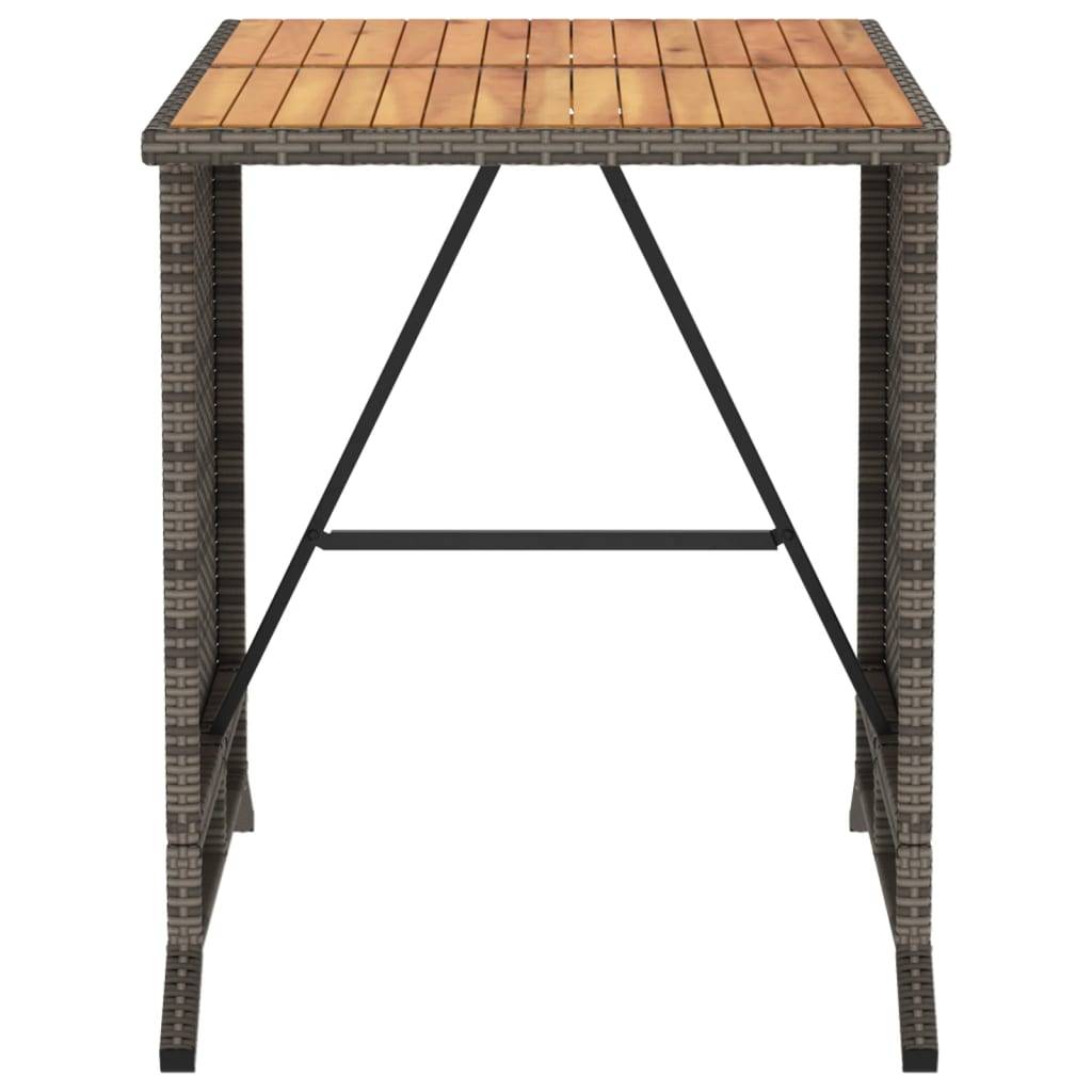 ComfortXL - Salon de Jardin Bistro 2 Personnes Résine Tressée Grise, Table Bois d'Acacia et Fauteuils avec Coussins Gris Foncé – ComfortXL Outdoor Living - Image 3