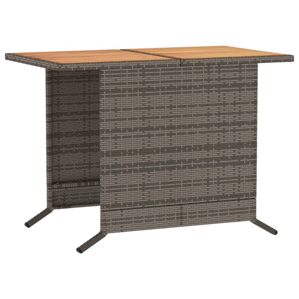 ComfortXL - Salon de Jardin Bistro 2 Personnes Résine Tressée Grise, Table Bois d'Acacia et Fauteuils avec Coussins Gris Foncé – ComfortXL Outdoor Living - Image 4