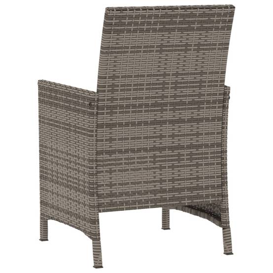 ComfortXL - Salon de Jardin Bistro 2 Personnes Résine Tressée Grise, Table Bois d'Acacia et Fauteuils avec Coussins Gris Foncé – ComfortXL Outdoor Living - Image 8