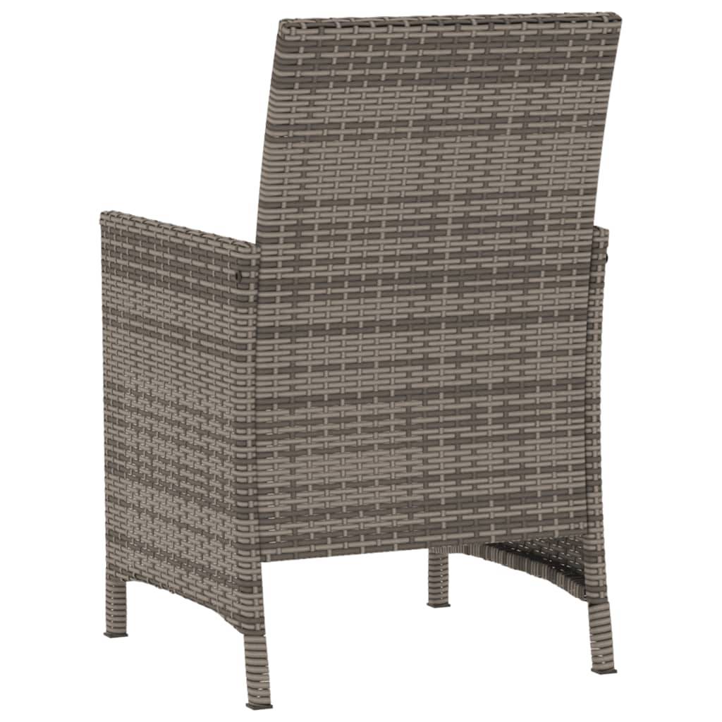 ComfortXL - Salon de Jardin Bistro 2 Personnes Résine Tressée Grise, Table Bois d'Acacia et Fauteuils avec Coussins Gris Foncé – ComfortXL Outdoor Living - Image 8