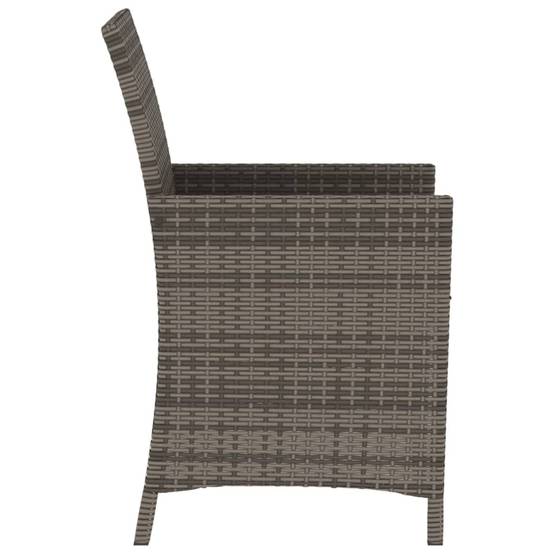 ComfortXL - Salon de Jardin Bistro 2 Personnes Résine Tressée Grise, Table Bois d'Acacia et Fauteuils avec Coussins Gris Foncé – ComfortXL Outdoor Living - Image 7