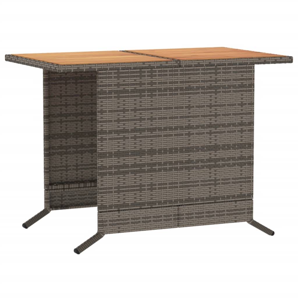 ComfortXL - Salon de Jardin Bistro 2 Personnes Résine Tressée Grise, Table Bois d'Acacia et Fauteuils avec Coussins Gris Foncé – ComfortXL Outdoor Living - Image 9