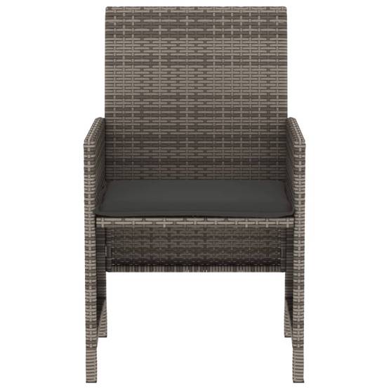 ComfortXL - Salon de Jardin Bistro 2 Personnes Résine Tressée Grise, Table Bois d'Acacia et Fauteuils avec Coussins Gris Foncé – ComfortXL Outdoor Living - Image 6