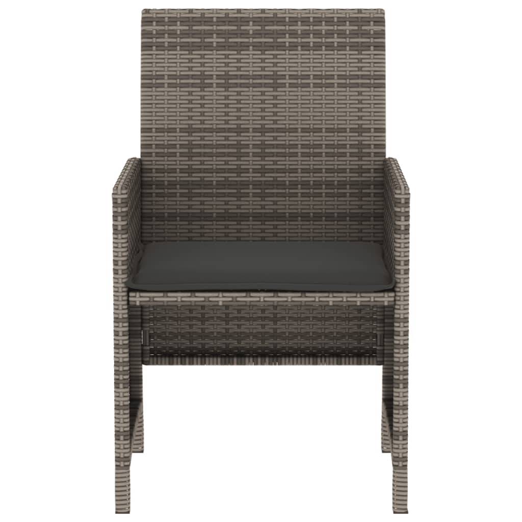 ComfortXL - Salon de Jardin Bistro 2 Personnes Résine Tressée Grise, Table Bois d'Acacia et Fauteuils avec Coussins Gris Foncé – ComfortXL Outdoor Living - Image 6