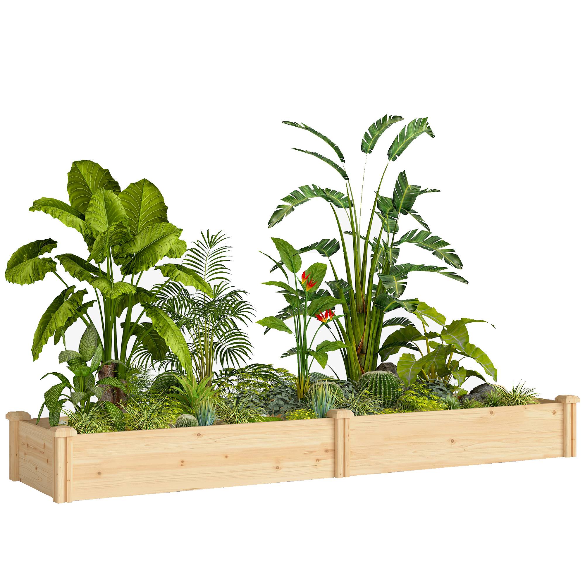 Carré potager bois naturel 235 x 66 x 26 cm - PANGIVO - Image 1