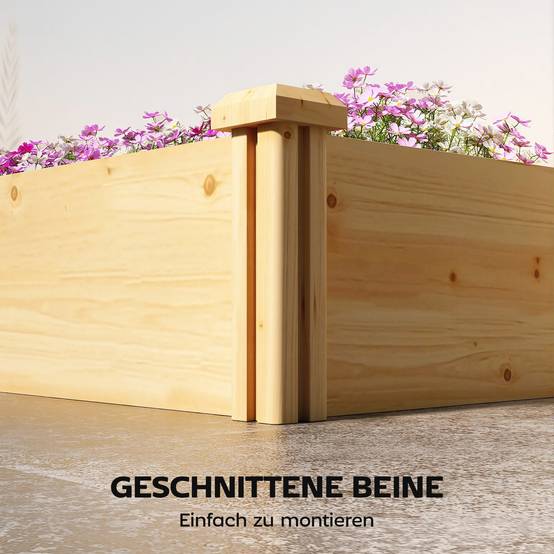 Carré potager bois naturel 235 x 66 x 26 cm - PANGIVO - Image 10