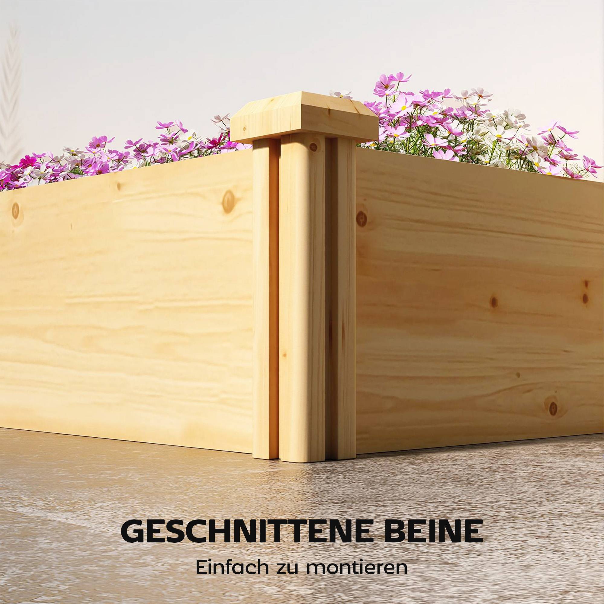 Carré potager bois naturel 235 x 66 x 26 cm - PANGIVO - Image 10
