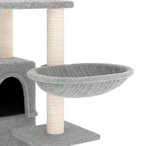 Arbre à Chat Gris Clair Hamac Triple Niche 175cm pour Multi-Chats Stable - ComfortXL Outdoor Living - Image 6