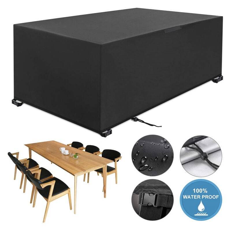 IntiMeg - Housse Salon de Jardin 210D Oxford Housse de Protection Salon de Jardin Housse Table Jardin Bâche Salon de Jardin Imperméable Résistant IntiMeg - Image 1
