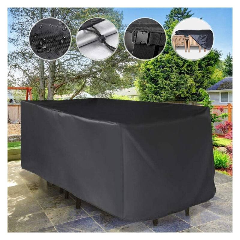 IntiMeg - Housse Salon de Jardin 210D Oxford Housse de Protection Salon de Jardin Housse Table Jardin Bâche Salon de Jardin Imperméable Résistant IntiMeg - Image 3