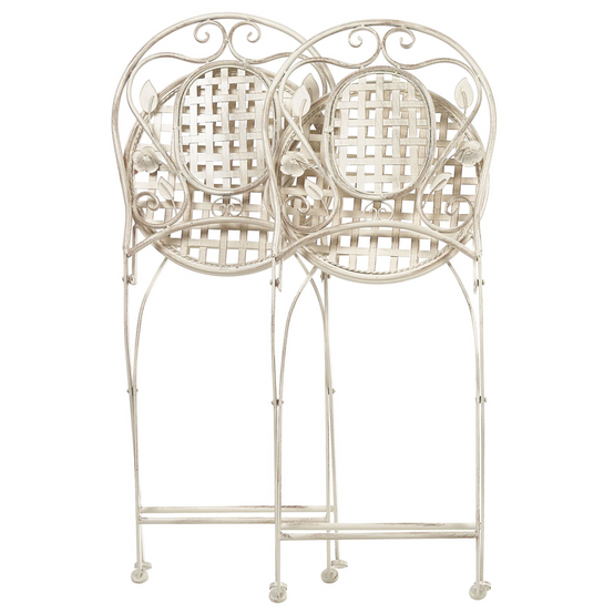 Beliani - Chaise de jardin Métal Blanc cassé BIVIO - Beliani - Image 3