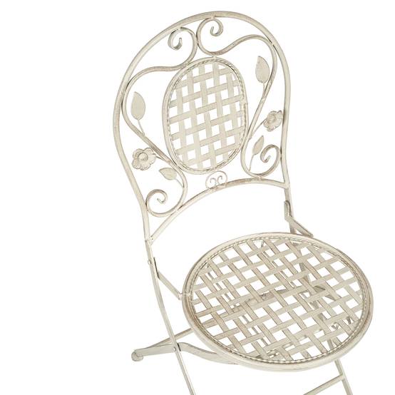 Beliani - Chaise de jardin Métal Blanc cassé BIVIO - Beliani - Image 6