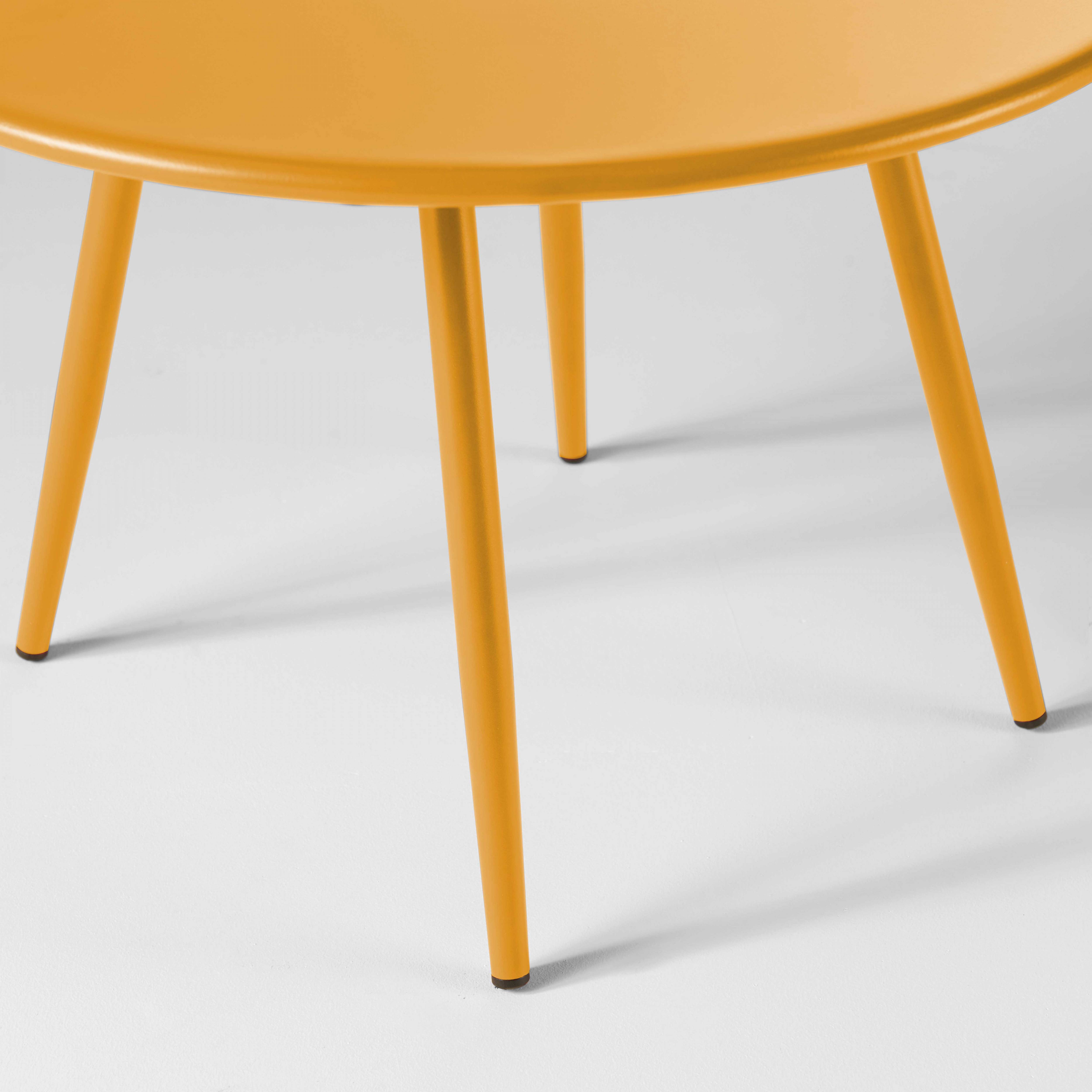 Oviala - Table basse de jardin ronde en métal jaune 50 cm Palavas - Oviala - Image 5
