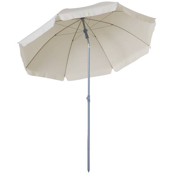Parasol inclinable aluminium plage jardin camping protection UV Ø202cm crème - ComfortXL Outdoor Living - Image 10