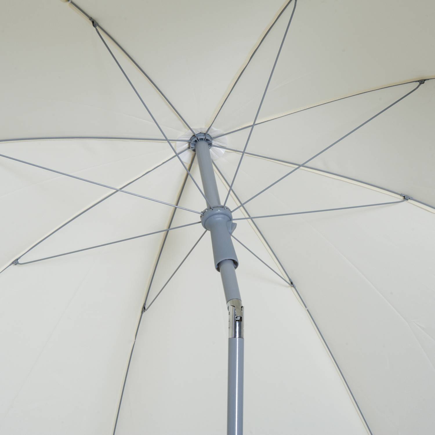 Parasol inclinable aluminium plage jardin camping protection UV Ø202cm crème - ComfortXL Outdoor Living - Image 8
