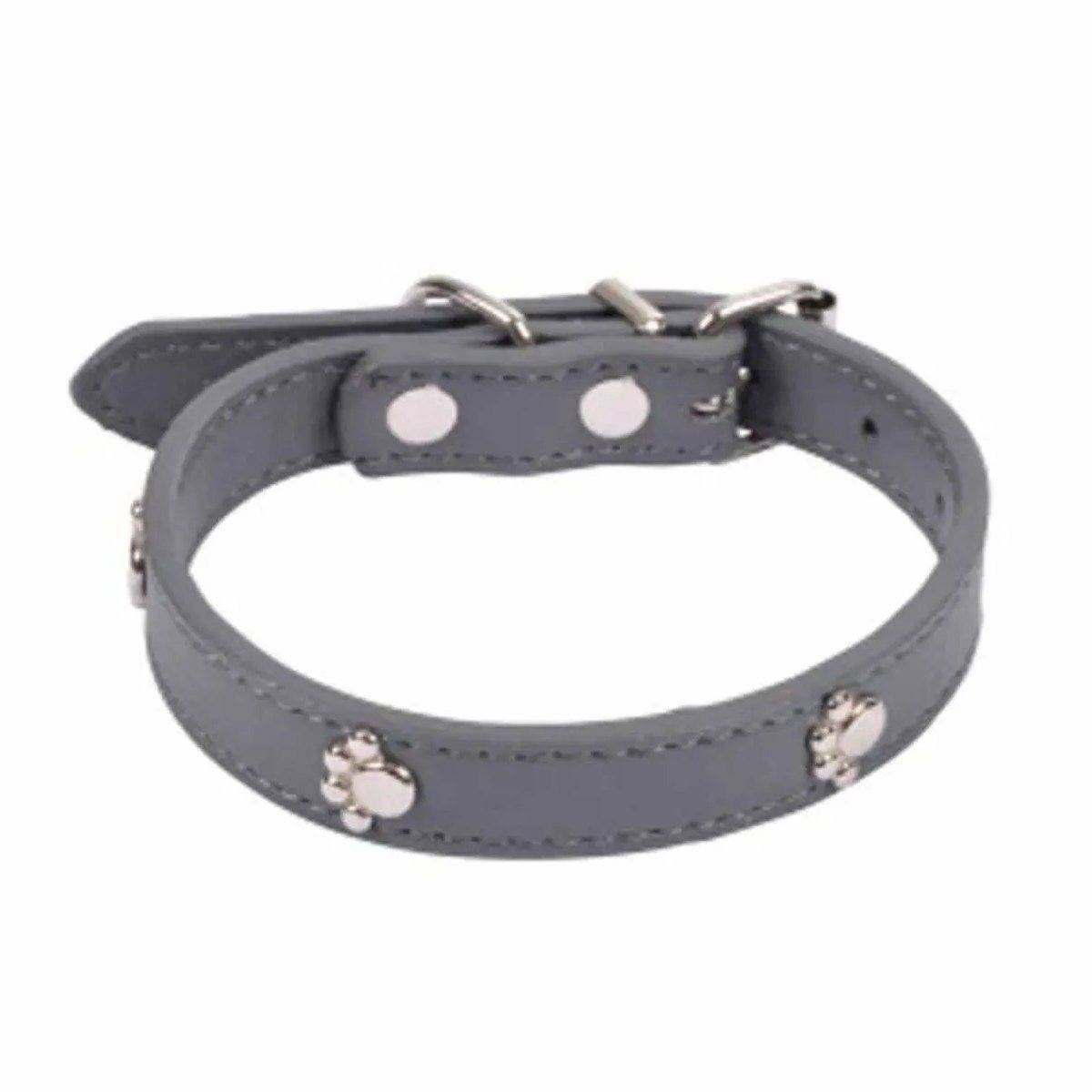 Collier Fantaisie pour Chien "Pattes" 35cm Anthracite