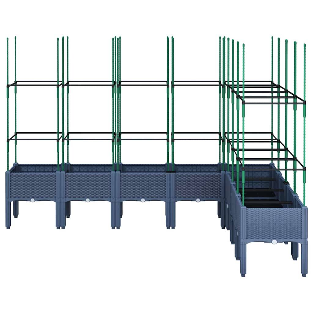Vidaxl - Jardinière avec treillis bleu gris 200x160x142,5 cm PP vidaXL 367971 - Image 8