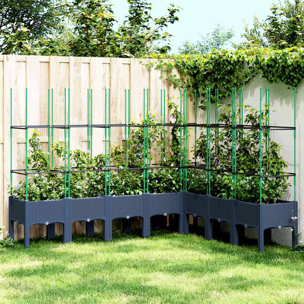 Vidaxl - Jardinière avec treillis bleu gris 200x160x142,5 cm PP vidaXL 367971 - Image 1