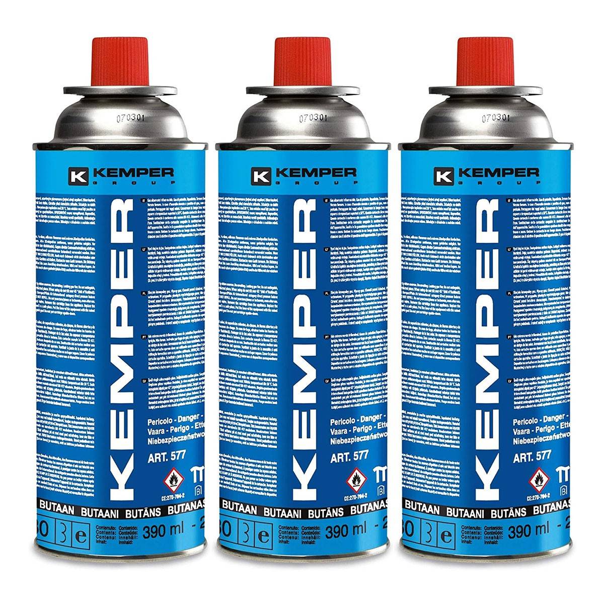 Pack de 3 Cartouches gaz 227g Butane KEMPER - Image 1
