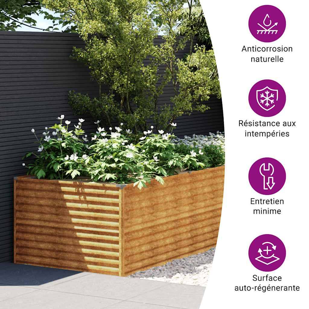 Prolenta Premium - Jardinière acier marron 479 x 100 x 69 cm - Prolenta premium p3134.1 - Image 6