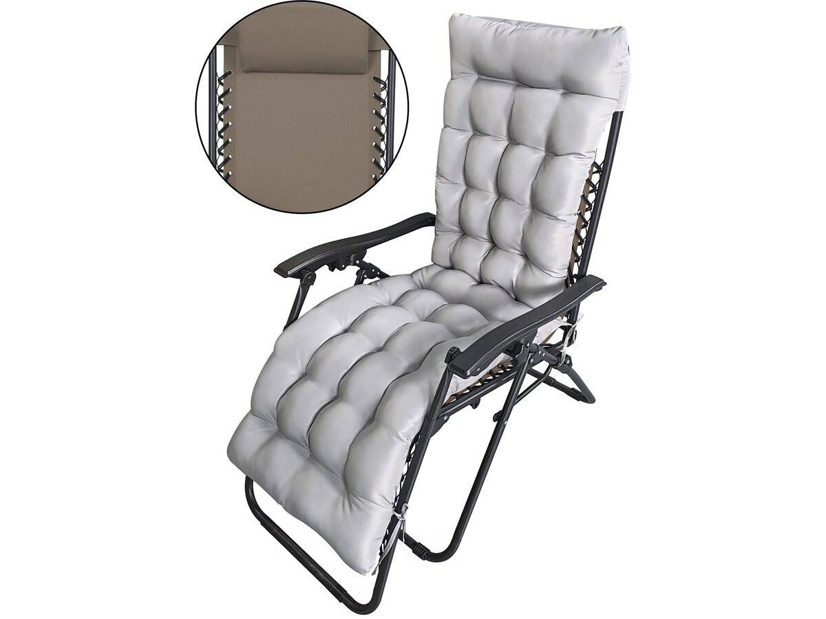 Habitat Et Jardin - Fauteuil De Jardin Relax Zéro Gravité Avec Coussin Matelassé "sintra" - Taupe -habitat Et Jardin - Image 1