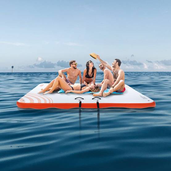 Vevor - VEVOR Quai flottant gonflable 2.13x2.13 m antidérapant, échelle amovible, sac transport, pour piscine/plage/océan. - Image 8