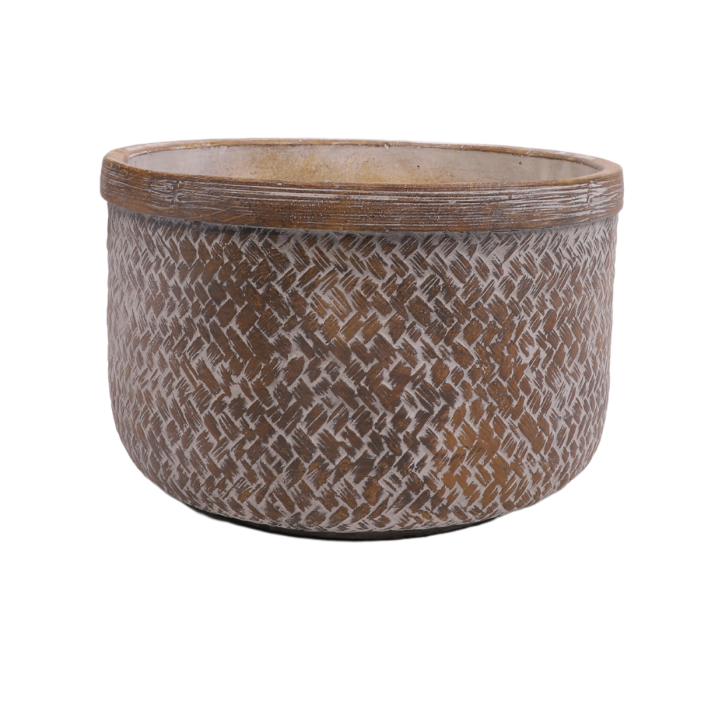Coupe "Tressage" béton marron Ø.27 x 17.5 cm Chemin de campagne - Image 1