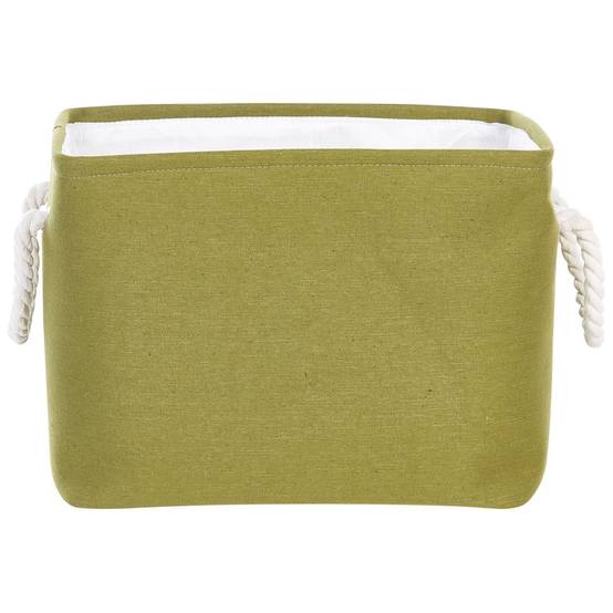 Lot de 3 Paniers de Rangement en Tissu Polyester Vert Olive avec Poignées en Corde Boite de Rangement Organisation Salon Chambre Design Traditionnel - Image 5